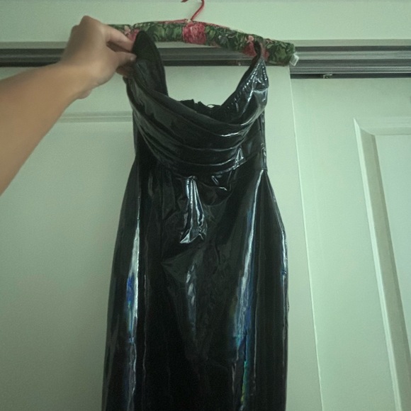 Black faux leather maxi dress Size SMALL - Picture 6 of 6